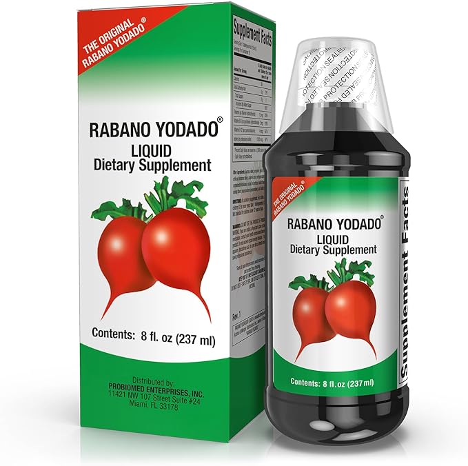 Ionized Radish Dietary Liquid Supplement with Iodine, Vitamin B1, B6 & B12, Wellness & Digestive Support, Helps Maintain Natural Energy & Nutrient Balance, 8 Fl Oz, Pack of 1