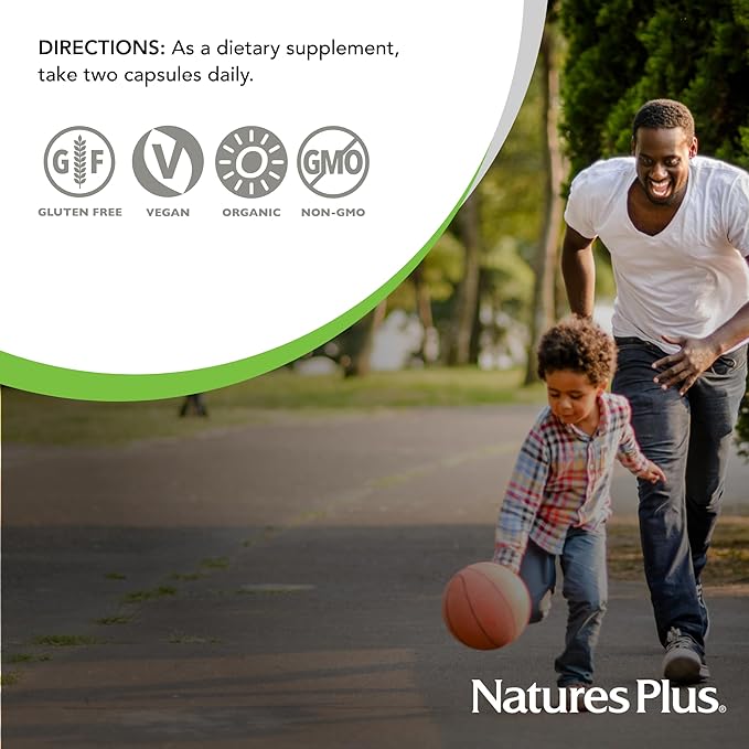 NaturesPlus Source of Life Garden Vitamin D3 - 60 Capsules - Immune System Support - USDA Certified Organic, Non-GMO, Vegan, Gluten Free - 30 Servings