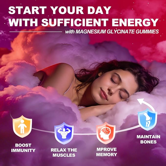 CNFHDI Magnesium Glycinate Gummies 600mg, 120 Counts Chews Sugar Free Magnesium Gummies for Adults & Kids with L-Threonate, Calcium, Zinc & CQ10, Potassium Supplements for Zzz, Brain, Muscle & Relax
