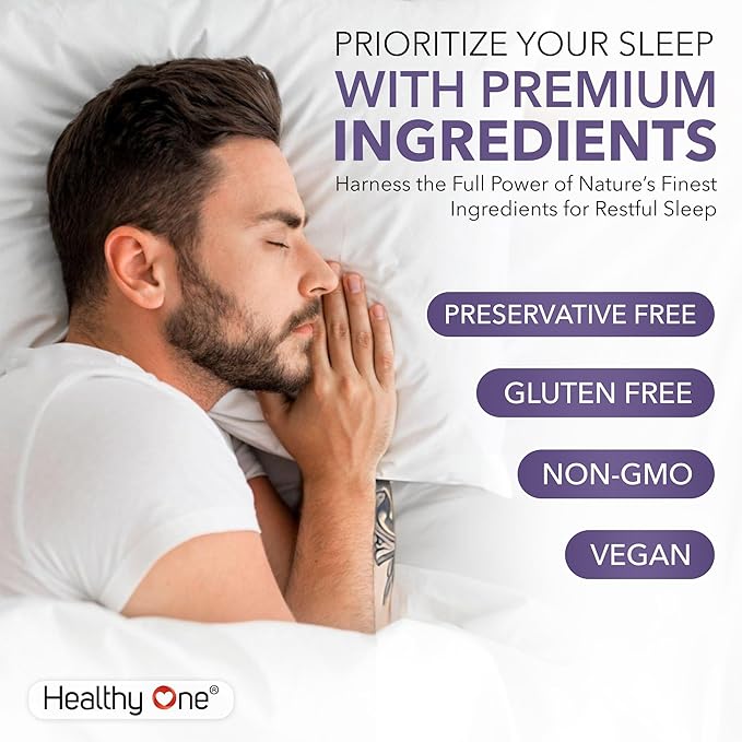 Healthy Sleep - 10 REM Inducing Ingredients - Supports All Stages of Deep Rest - Can't Sleep - Restless - Melatonin - Valerian - Chamomile - Theanine - GABA - Hops - Lemon Balm - 120 Count