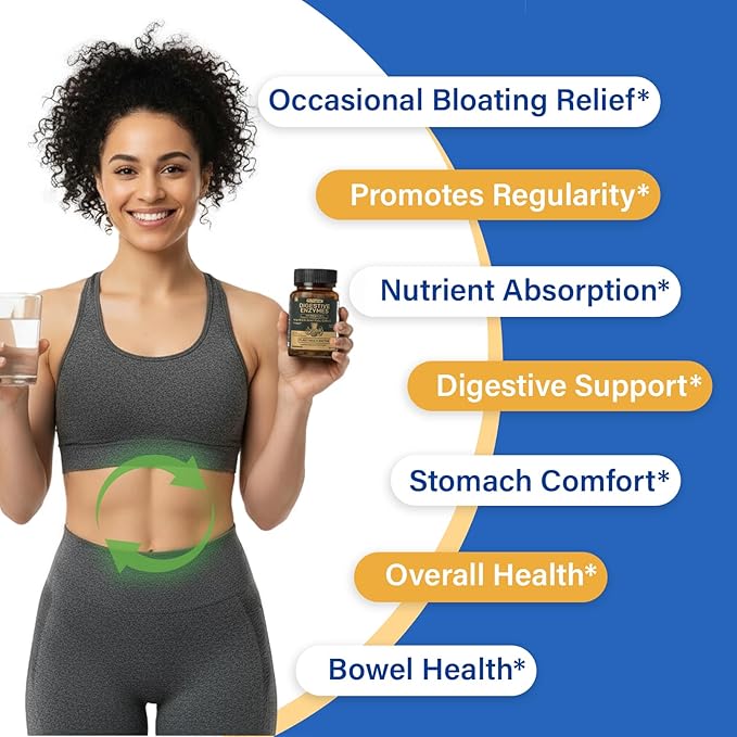 Digestive Enzymes Supplement with 100 Billion CFU Organic Probiotic & Prebiotic - Multi-Enzyme Formula for Women & Men - Supports Digestive & Gut Health, Aids Protein, Carb & Dairy Digestion, 180 Caps