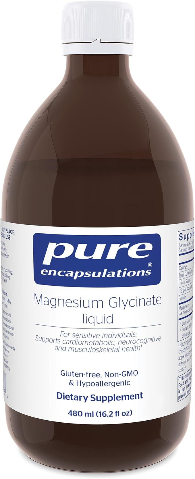 Pure Encapsulations Magnesium Glycinate Liquid - Supports Bone Health & Heart Health* - Vegan, Gluten Free & Non-GMO - 16.2 fl oz
