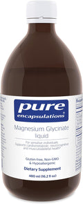 Pure Encapsulations Magnesium Glycinate Liquid - Supports Bone Health & Heart Health* - Vegan, Gluten Free & Non-GMO - 16.2 fl oz