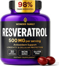 Resveratrol Supplement 500mg – 98% Trans Resveratrol 1000mg Organic Complex – NAD Resveratrol Antioxidants & Anti Aging Supplement for Heart Health, Wellness Formula, Healthy Cell Support