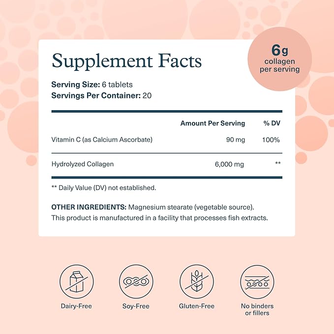 Youtheory Advanced Collagen - 6,000 mg - with Vitamin C - for Hair, Skin & Nails* - Collagen Supplements for Women and Men - 120 Tablets (Pack of 2)
