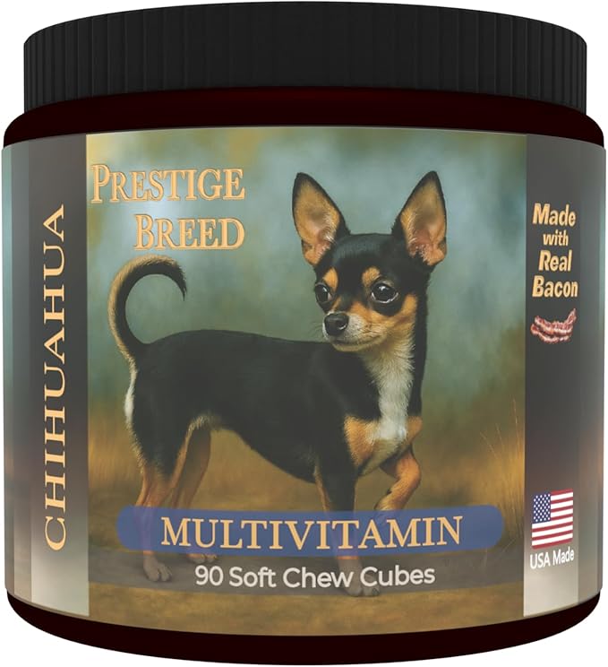 Multivitamins, Balanced Nutrition for Your Chihuahua, 90 Count, Made in The USA with Real Bacon