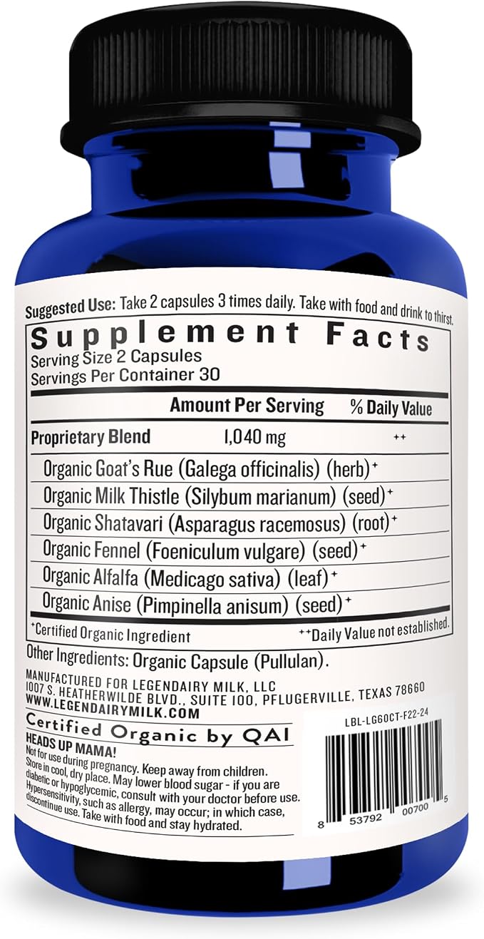 Legendairy Milk Liquid Gold Lactation Support | Lactation Supplement with Organic Goats Rue, Milk Thistle, Shatavari, Fennel, Alfalfa & Anise | Breastfeeding Supplements, 60 Count