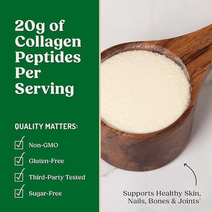 Bulletproof Unflavored Collagen Peptides Powder, 42.3 Ounces, Grass-Fed Collagen Protein and Amino Acids for Skin, Bones and Joints