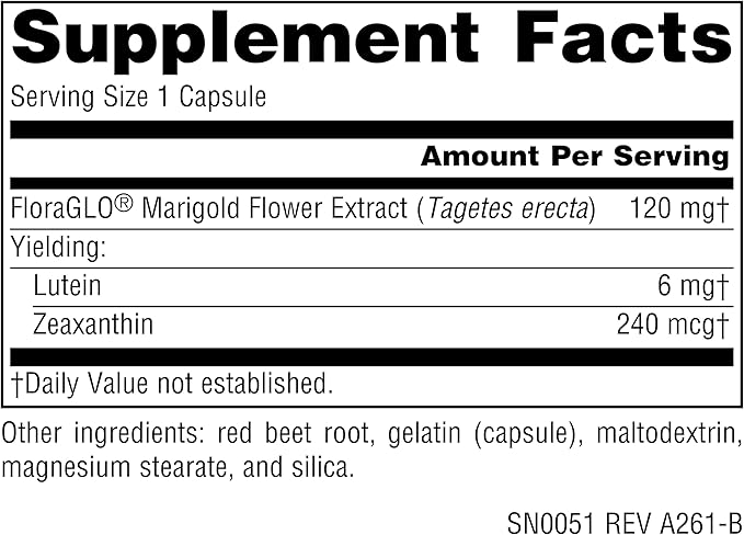 Source Naturals Lutein with FloraGLO, Antioxidant Carotenoid* -6 mg, 45 Capsules