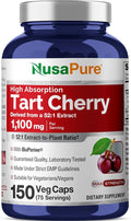 NusaPure Tart Cherry Capsules, 1100 mg, 150 Veg Capsules (Non-GMO, Vegan)