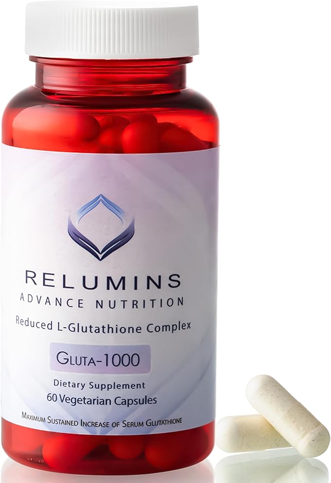 Relumins L-Glutathione Supplement Complex - Spring Glow Essential - World’s Most Advanced Reduced Glutathione 1000mg with Alpha Lipoic Acid for Smoother & Brighter Skin, Made in USA - 60 Caps
