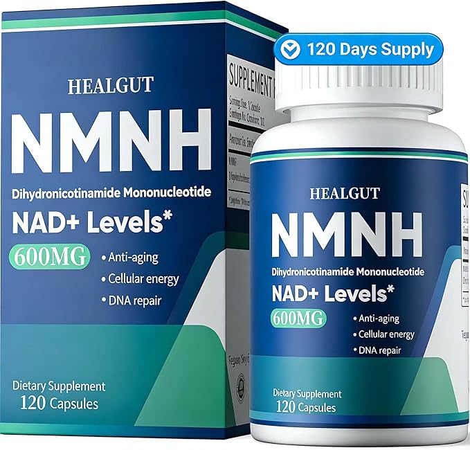 Pure NMNH 600mg Liposomal NAD Supplement for Women & Men - NMNH (Dihydronicotinamide Mononucleotide, NMN Alternative) for Anti-Aging, NAD+ Levels, Immune, and Energy, 120 Capsules (120-Day Supply)