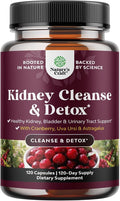 Advanced Kidney Support Supplement - Kidney Cleanse Detox & Repair Cranberry Extract Capsules with Uva Ursi, Stinging Nettle & Astragalus for Kidney health - Urinary Tract Health - 120 Count