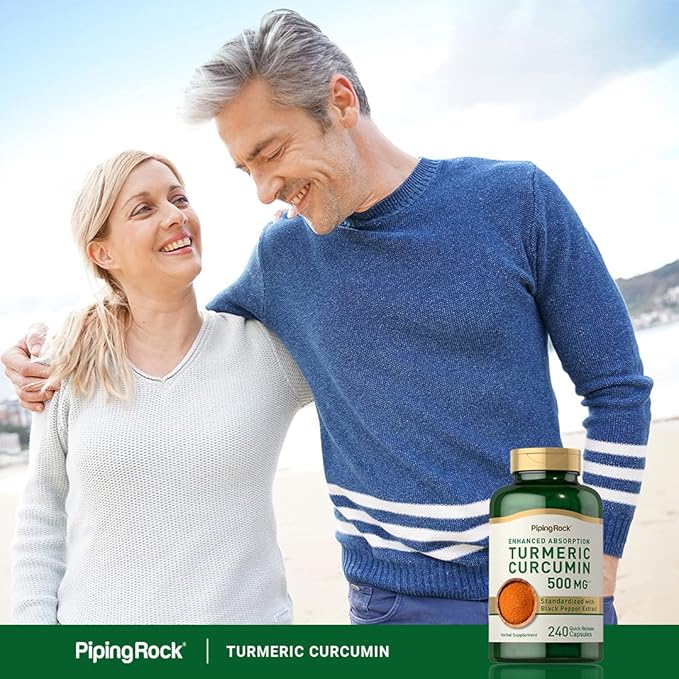 Piping Rock Turmeric Curcumin Supplement | 240 Capsules | with Black Pepper Extract | Standardized Complex | Non-GMO, Gluten Free