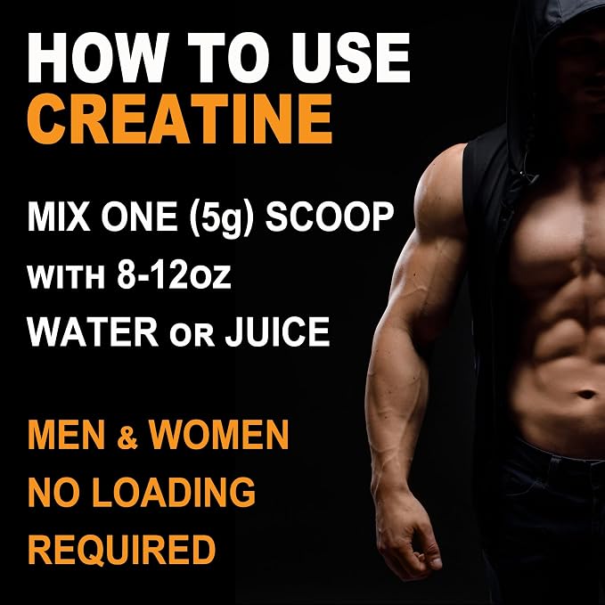 It's Just! - Creatine Monohydrate Powder, Pure Creatine Powder, Made in USA, 3rd Party Lab Tested, 5g Per Serving, Scoop Included, No Fillers, No Added Flavor (Unflavored, 1000g / 200 Servings)