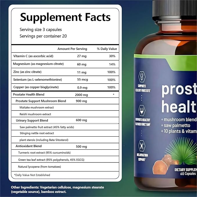 Extra Strength Saw Palmetto Extract - Advanced Herbal Complex for Hair Health and Urinary Support with Plant Sterols & Flavonoids - Potent Herbal Supplement with 500mg per Serving