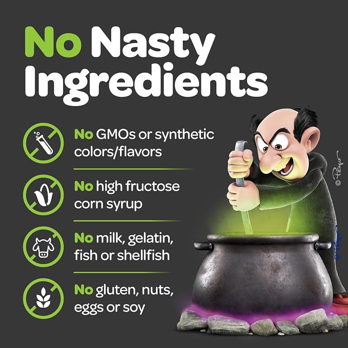 The Smurfs Nootropic Gummies for Kids with Vitamin B12 & L-Theanine | Laser Focus Gummy for Focus and Memory Supplements | Made with Real Fruit in a Smurf Berry | Doctor Developed | 60 Vegan Gummies