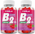 Pack of Vitamin B2 Gummies 400mg | Riboflavin Supplement with Magnesium for Kids & Adults, B2 Gummies for Migraine Relief, Nervous System & Skin Health, Vegan, Sugar-Free, Raspberry Flavor, 120 Count