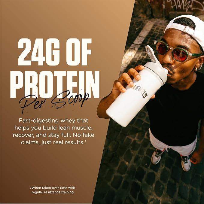 Levels Whey Protein Powder, No Artificial Ingredients, Cappuccino, 5LB | 24G of protein and 5.4G BCAAs per scoop, made with hormone-free dairy, zero junk, no fillers, no added sugar, certified clean