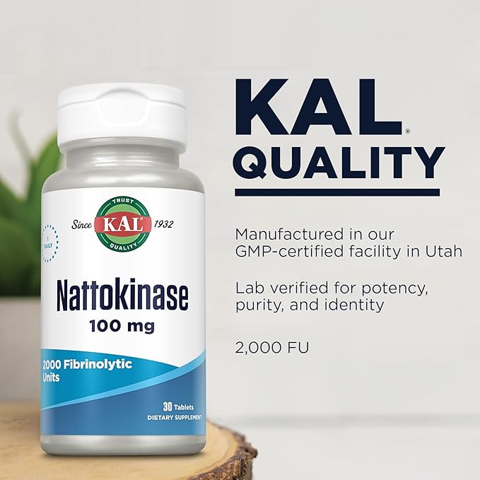 Kal 100 Mg Nattokinase Tablets, 30 Count