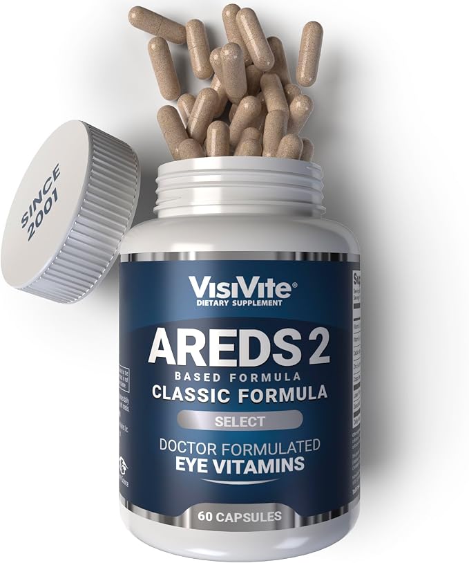 VisiVite AREDS 2 Select Eye Vitamins for Macular Support - Vitamins for Eyes with Zeaxanthin Plus Lutein Macular Supplement - Premium Macular Health Formula - Eye Supplements for Adults - 60 Capsules