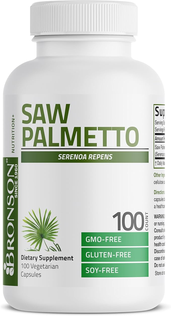 Bronson Saw Palmetto Extra Strength Supports Healthy Prostate Function & Urinary Health Support - Non GMO, 100 Vegetarian Capsules