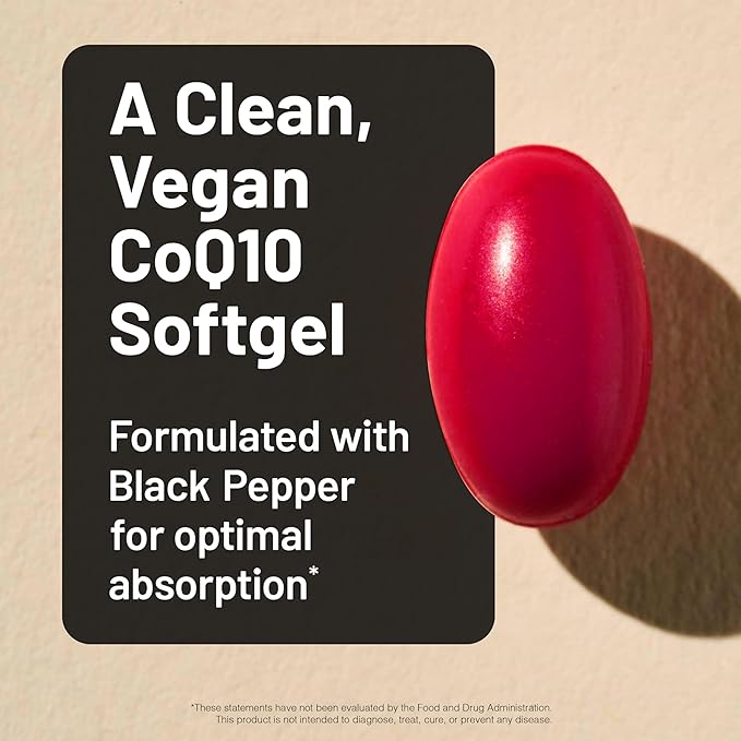 NatureWise CoQ10 100mg + Black Pepper Softgels - High Absorption Coenzyme Q10 + Black Pepper - Antioxidant for Heart Health + Cellular Energy - Vegan, Non-GMO, Gluten-Free - 90 Count[90-Day Supply]