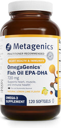Metagenics OmegaGenics Fish Oil EPA-DHA 720 mg - High Potency Omega-3 Supplement* - Supports Heart, Joint, Brain & Immune Health* - Sustainably Sourced, Purity-Tested Fish Oil - 120 Softgels