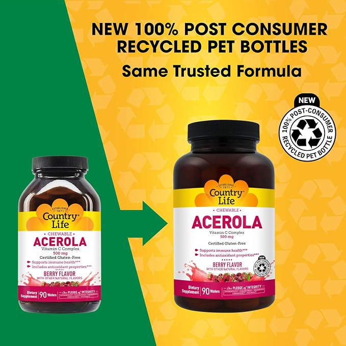 COUNTRY LIFE Acerola Vitamin C Complex 500mg, 90 CT