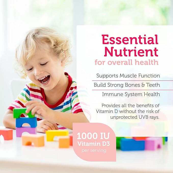 Zahler Junior D3 Vitamins 1000 IU - Chewable Vitamin D3 for Kids to Support Bone, Teeth & Immune Health - Kosher Kids Orange Flavor - 250 Count.