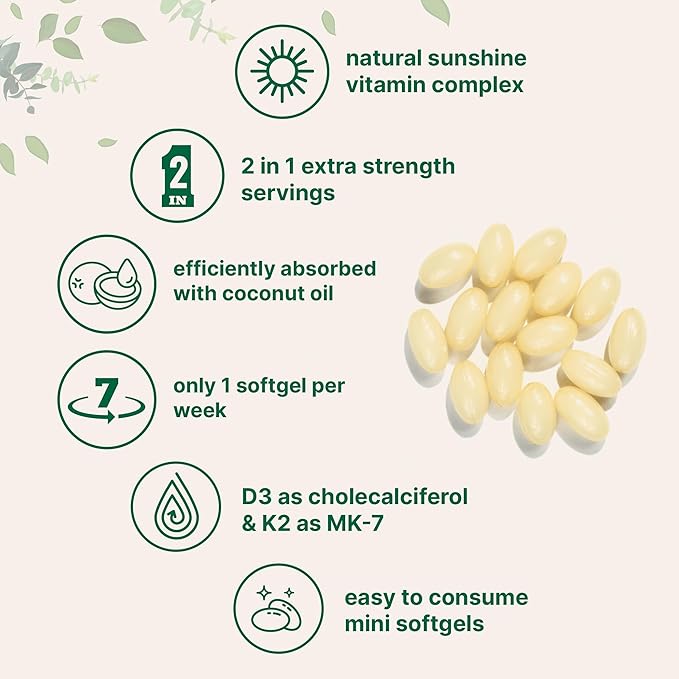Micro Ingredients Vitamin D3 50,000 IU + K2 MK-7 200 mcg, 240 Softgels | Virgin Coconut Oil | 2-in-1 Support | Easy to Swallow, Non-GMO