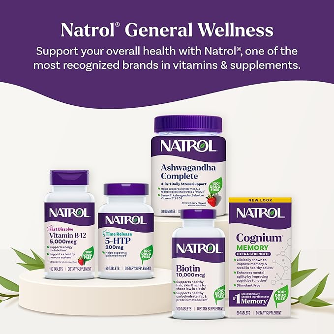 Natrol Vitamin B12 5,000 mcg, Fast Dissolve Vitamin B12 Supplement Supports a Healthy Nervous System and Energy Metabolism, 100 Tablets, Up to a 100 Day Supply