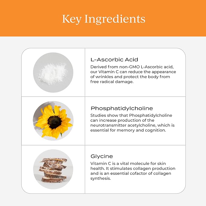 CYMBIOTIKA Vitamin C Individual Packets, Liposomal Delivery, Supplement for Immune Support, Collagen Boost, & Healthy Aging, Skin Hydration Packets, Citrus Vanilla Flavor, 30 Count