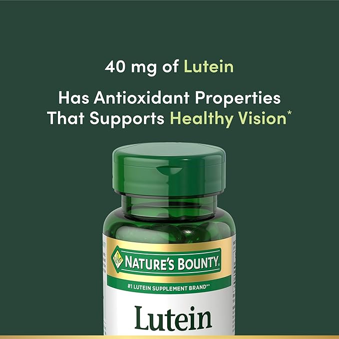 Nature's Bounty Lutein Pills, Eye Health Supplements and Vitamins, Support Vision Health, 40 mg, 30 Softgels (Pack of 3)