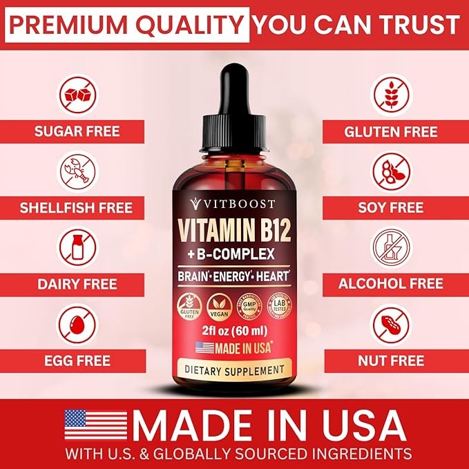 2 Pack Vitamin B Complex 20000 mcg - Vitamin B12 Sublingual Methylcobalamin Extra Strength Raspberry Liquid Drops for Women and Men - USA Made, B1, B2, B3, B5,B6, Biotin, Folic Acid | 4fl oz (120ml)