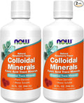 NOW Foods Supplements,Colloidal Minerals Liquid,Plant Derived,Essential Trace Minerals,Raspberry,32-Ounce,(Pack of 2)