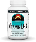 Source Naturals Vitamin D-3, Bioactive Form for Bone & Immune Health*, 50 mcg (2000 IU) - 200 Capsules