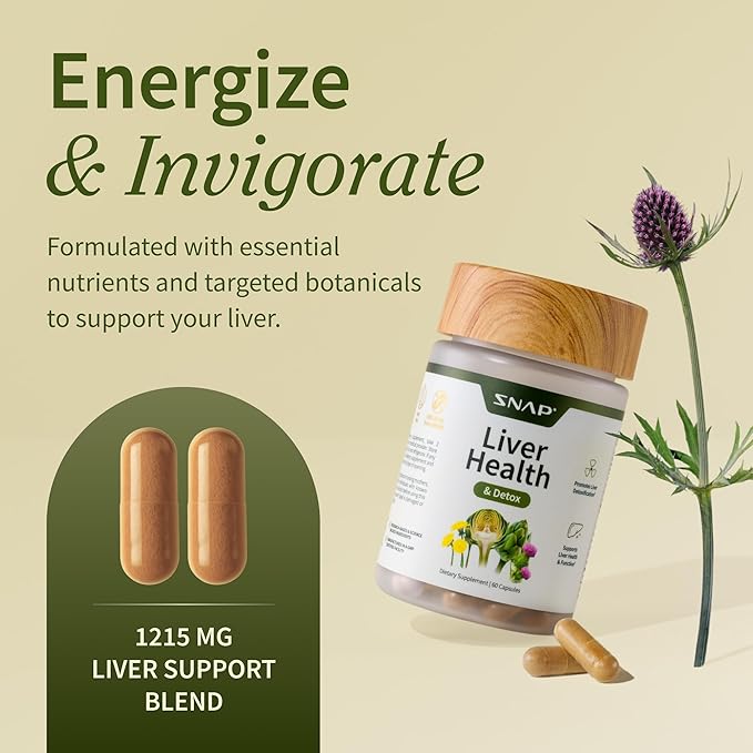 Snap Supplements Liver Health Milk Thistle Supplement + Kidney Health Cranberry Supplement Bundle, 60 Vegetarian Capsules (30-Day Supply)