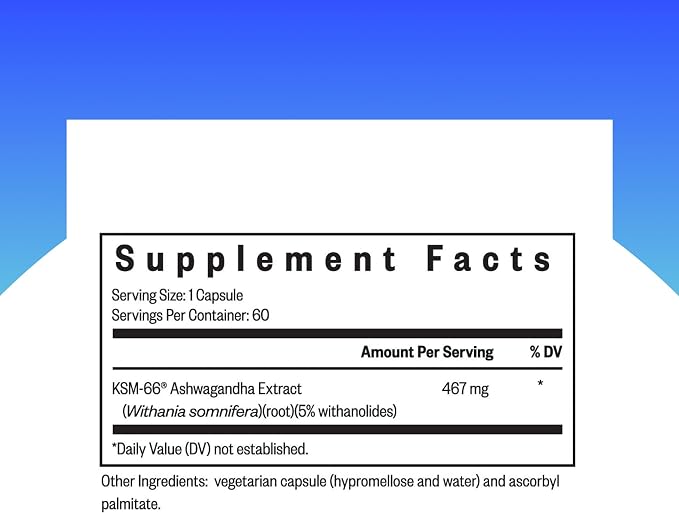 Seeking Health Ashwagandha - Adrenal Support Supplement with Powerful Adaptogen Formula - Support Immune Health & Concentration with Ashwagandha Supplement - 467 mg, 60 Capsules