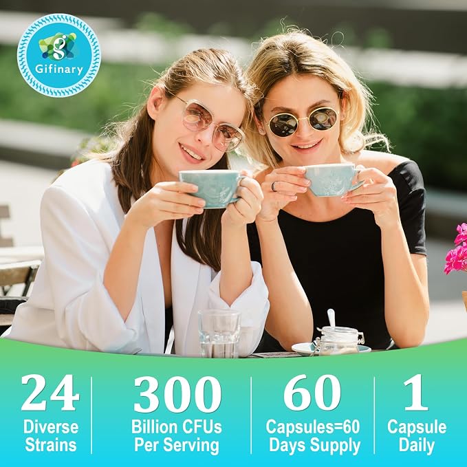 Probiotics for Women & Men - 300 Billion CFU, 24 Strains Probiotics + 15 Organic Herbs Prebiotics for Digestive, Gut Health, Immune, Constipation, Diarrhea & Whole-Body Health - 4 Months Supply