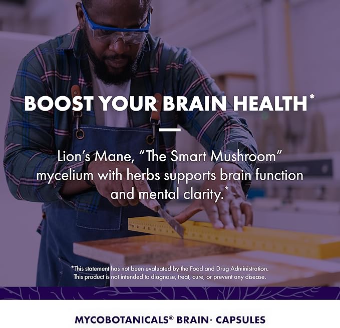 Host Defense MycoBotanicals Brain Capsules, 120 ct (Pack of Two 60 ct Units)