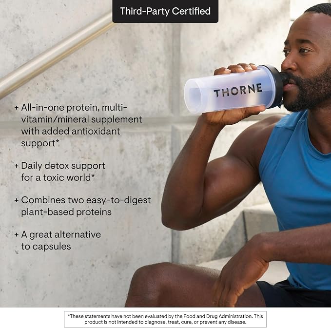 THORNE - MediClear-SGS - Rice & Pea Protein Powder Supplement with Antioxidants & a Complete Multi-Vitamin & Mineral Profile - Daily Detox Support* - Vanilla - Third-Party Certified - 21 Servings