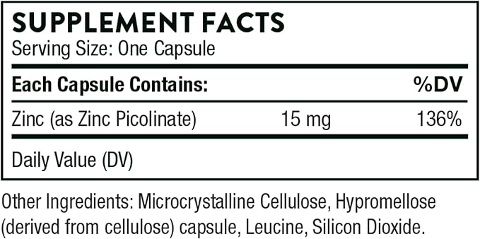 THORNE - Immune Support Bundle: Zinc Picolinate and Vitamin C Capsules - 60 Servings