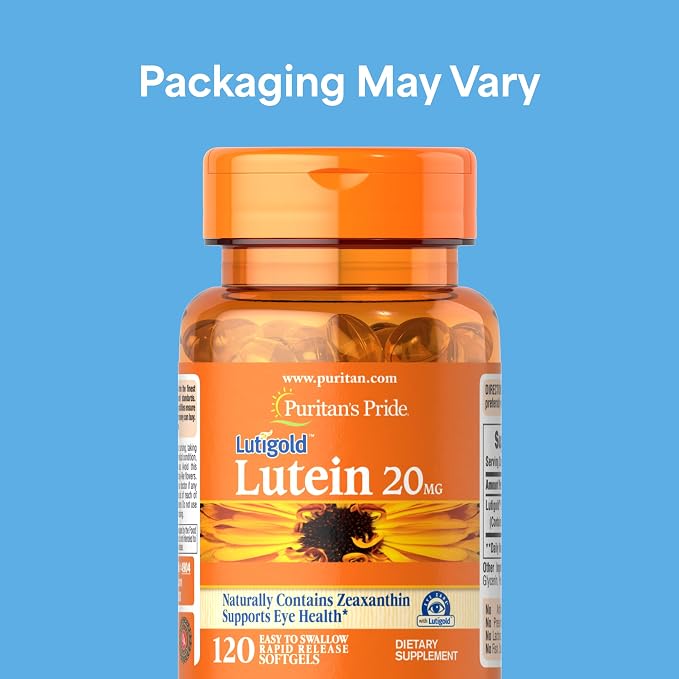 Puritan's Pride Premium Lutigold™ Lutein Carotenoid 20mg with Zeaxanthin for Men and Women, Dietary Supplement for Eye Health Support, 8 Month Supply, 120 Easy-to-Swallow Softgels