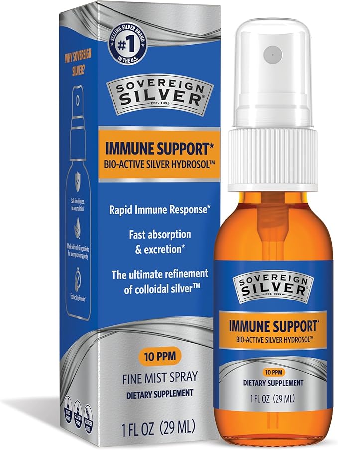 Sovereign Silver Bioactive Silver Hydrosol 10 PPM Fine Mist Spray, 1 Ounce