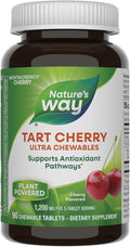 Nature's Way Tart Cherry Ultra Chewables, Supports Antioxidant Pathways* with Anthocyanins, 1,200 mg Potency per 3-tablet Serving, Cherry Flavored, Gluten Free, Vegan, 90 Count (Packaging May Vary)
