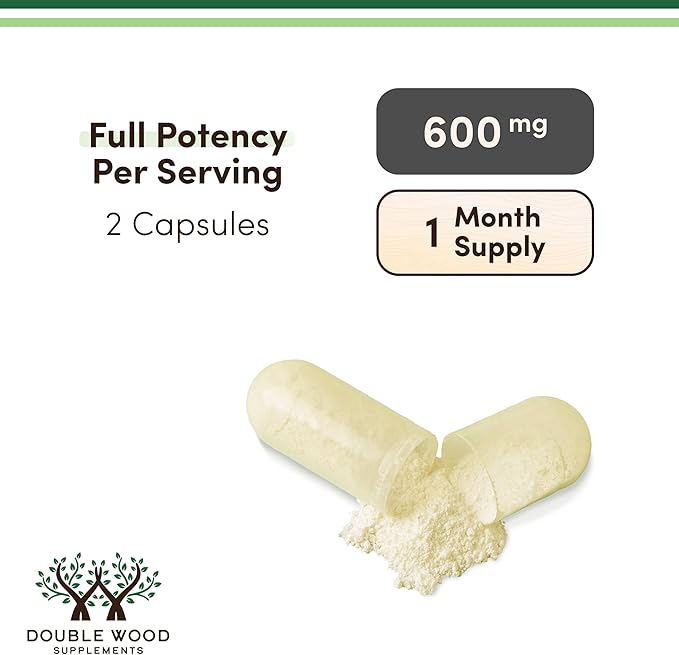 Alpha Lipoic Acid 600mg per Serving, 120 Capsules (Third Party Tested, Non-GMO, Gluten Free, Vegan Safe), Cellular Energy Support (ALA Supplement) by Double Wood
