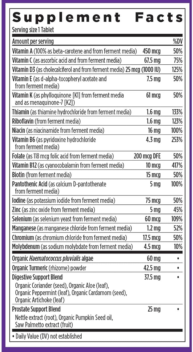 New Chapter Men’s Multivitamin 55+, Extra B6 & B12, D3, Astaxanthin, Vitamin C & Zinc, Immune, Heart, Cellular Energy, and Brain Health, Gentle on The Stomach, One Daily, Non-GMO, 96 Tablets