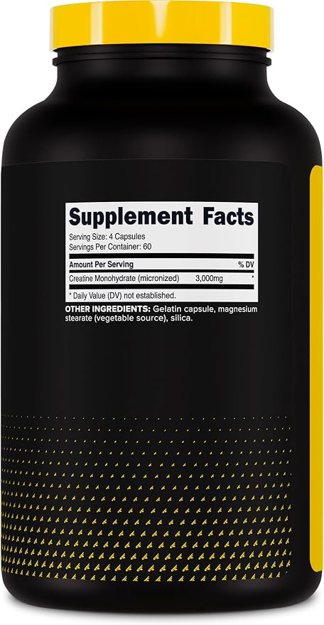 Primaforce Creatine Monohydrate Capsules - 240 Capsules, 3,000mg per Serving, Gluten Free and Non-GMO