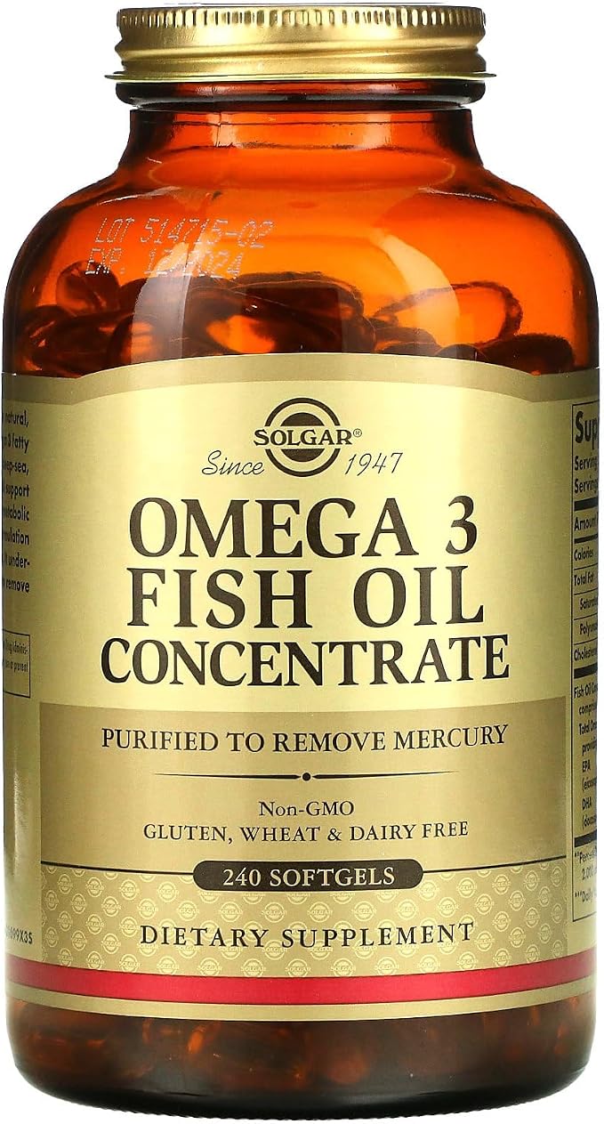 Solgar Omega-3 Fish Oil Concentrate, 240 Softgels